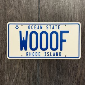 Woof (W000F) License Plate from Dumb and Dumber