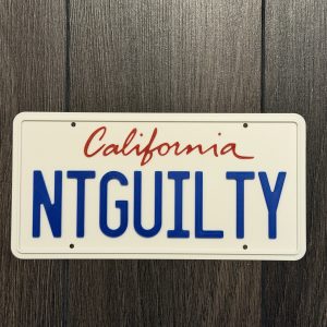 NTGUILTY License Plates from The Lincoln Lawyer